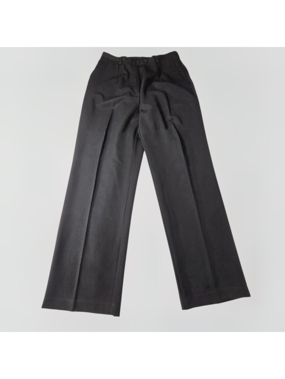Sag Harbor Women Black Dress Pants Size 10 Wide Leg Pleated Stretch Trousers